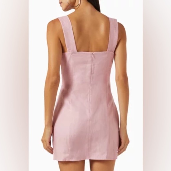 Reformation Kerrigan Linen Dress in Babygirl Pink, Size 12 - Picture 2 of 9